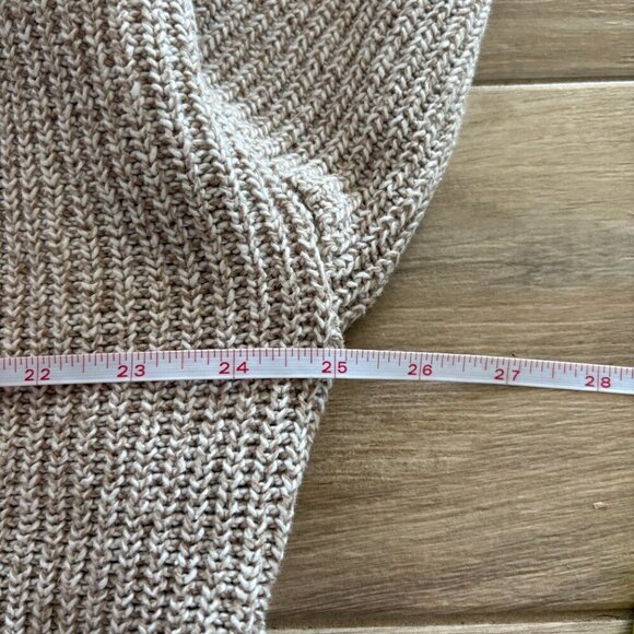 Vintage Eddie Bauer Sweater Men's Large Tan Henley Chunky Knit Outdoor Fall 90s - Picture 9 of 9